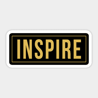 Inspire Typography Inspirational Word Retro Yellow Sticker